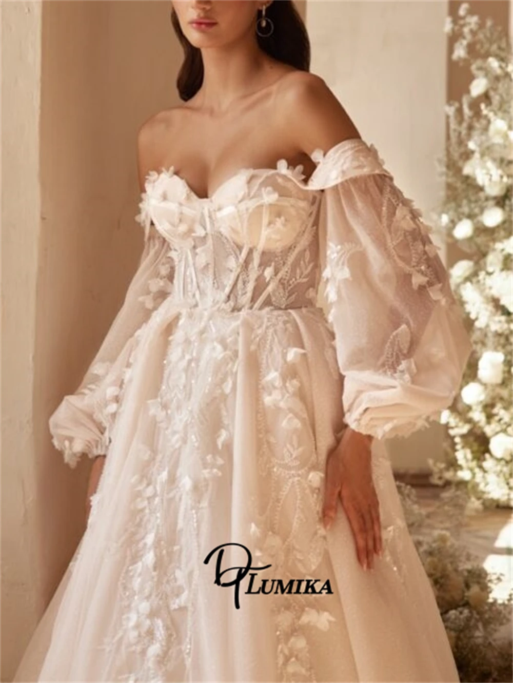 DTLumika Sweet 3D Floral Wedding Dress for Women, Off-the-Shoulder A Line Long Bride Dresses Customized Romantic Tulle Bridal
DTLumika Sweet 3D Floral Wedding Dress for Women, Off-the-Shoulder A Line Long Bride Dresses Customized Romantic Tulle Bridal