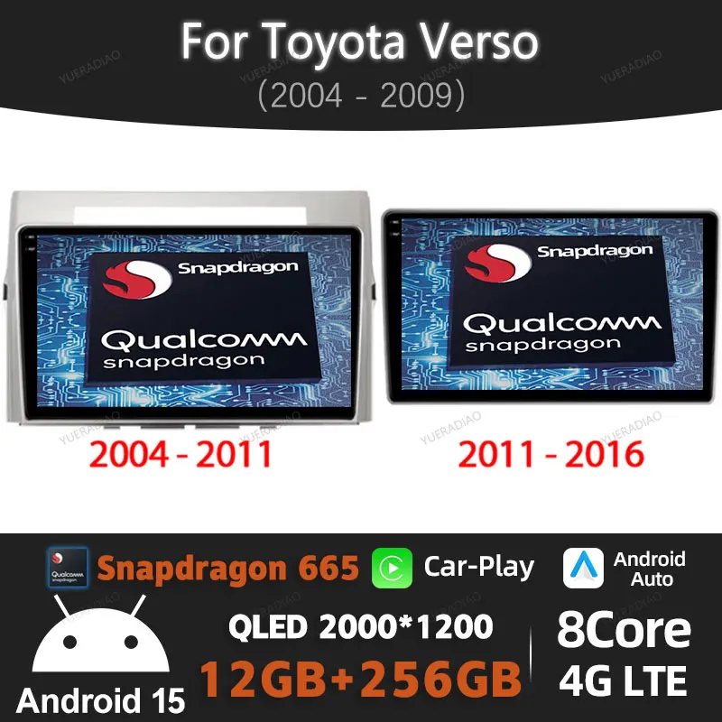 Android 15 Car Radio For Toyota Corolla Verso 2004 - 2016 GPS NAVI Head Unit Qualcomm BT Multimedia Video Player 4G LTE 5G WIFI
Android 15 Car Radio For Toyota Corolla Verso 2004 - 2016 GPS NAVI Head Unit Qualcomm BT Multimedia Video Player 4G LTE 5G WIFI