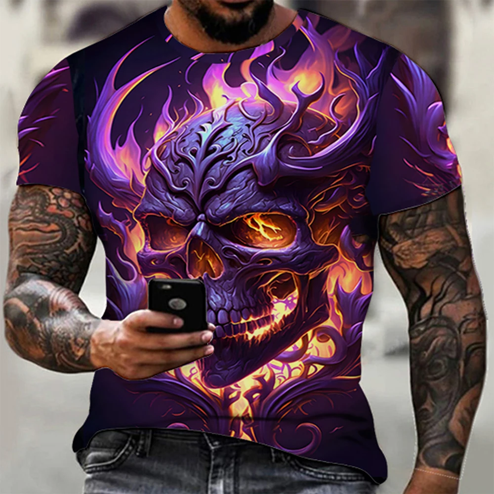 BHRIWRPY Plus Size Men's Glow Skull Graphic Print T-shirt For Summer, Street Style Short Sleeve Tees For Outdoor
BHRIWRPY Plus Size Men's Glow Skull Graphic Print T-shirt For Summer, Street Style Short Sleeve Tees For Outdoor