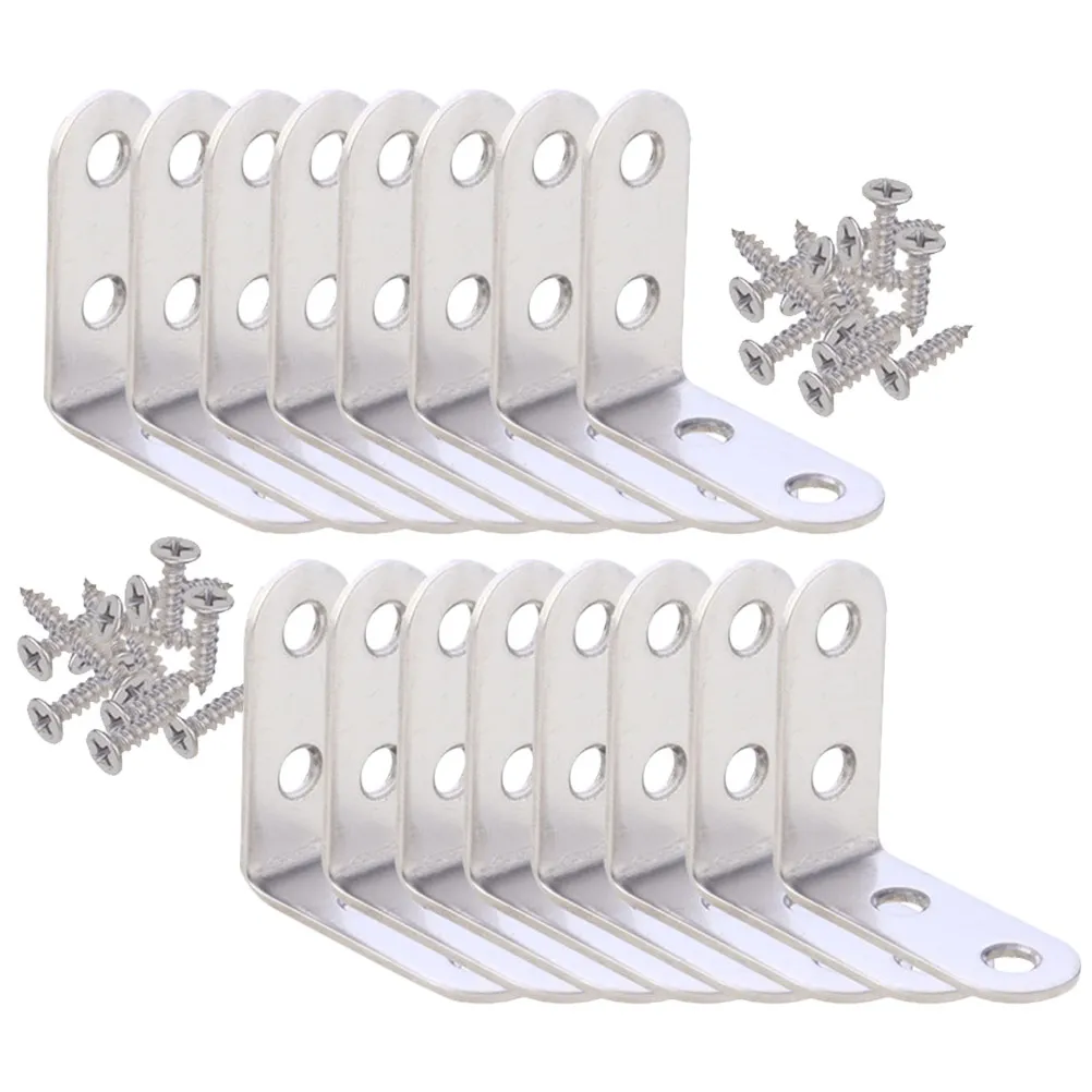 18Sets Heavy Duty Stainless Steel L Bracket for Wood Shelves Corner Brackets Strong Load Bearing Shelf Support Angle Bracket
18Sets Heavy Duty Stainless Steel L Bracket for Wood Shelves Corner Brackets Strong Load Bearing Shelf Support Angle Bracket