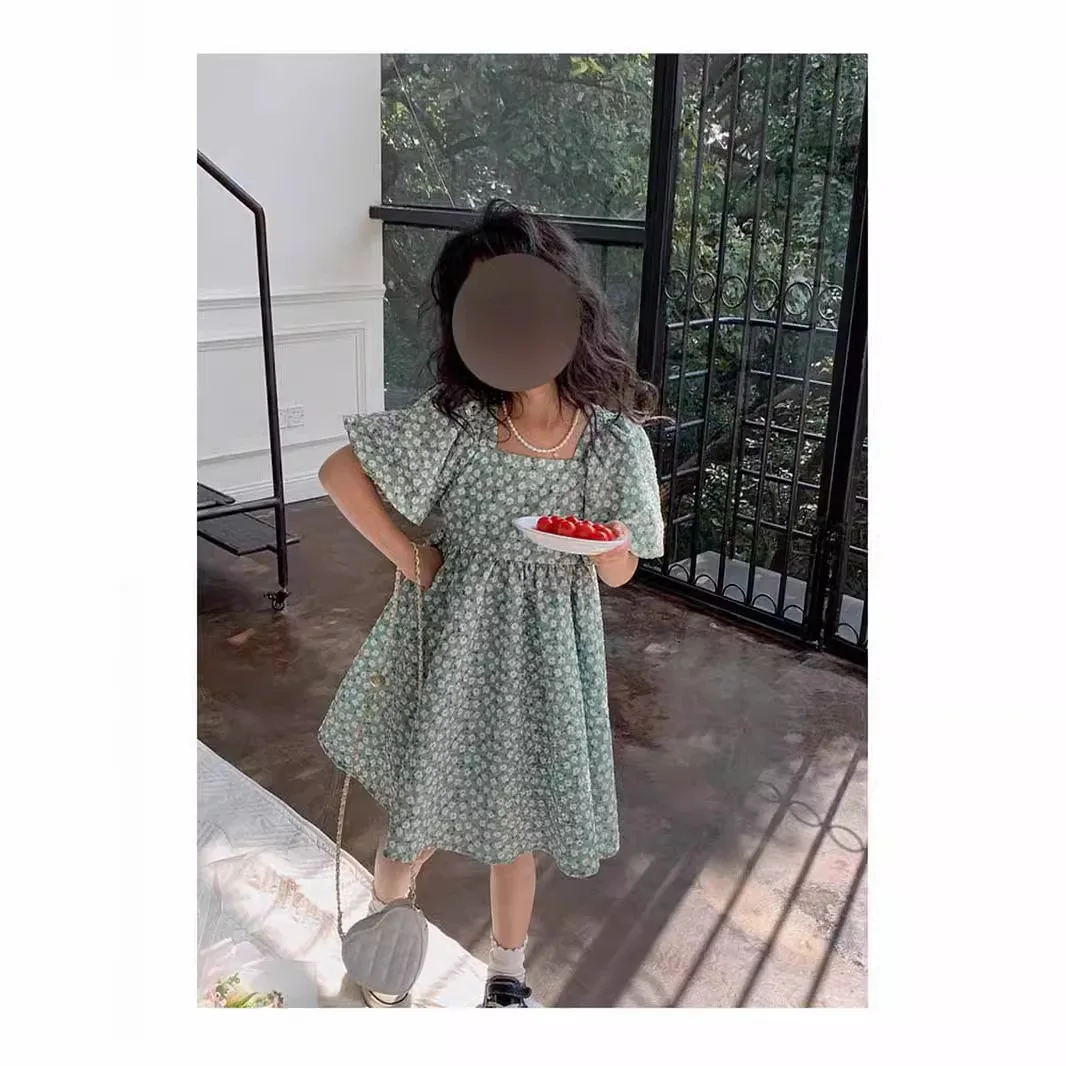 Girls' Bubble Sleeve Dress Summer New Style Baby Girls' Elegant Small Floral Princess Dress Middle Child
Girls' Bubble Sleeve Dress Summer New Style Baby Girls' Elegant Small Floral Princess Dress Middle Child