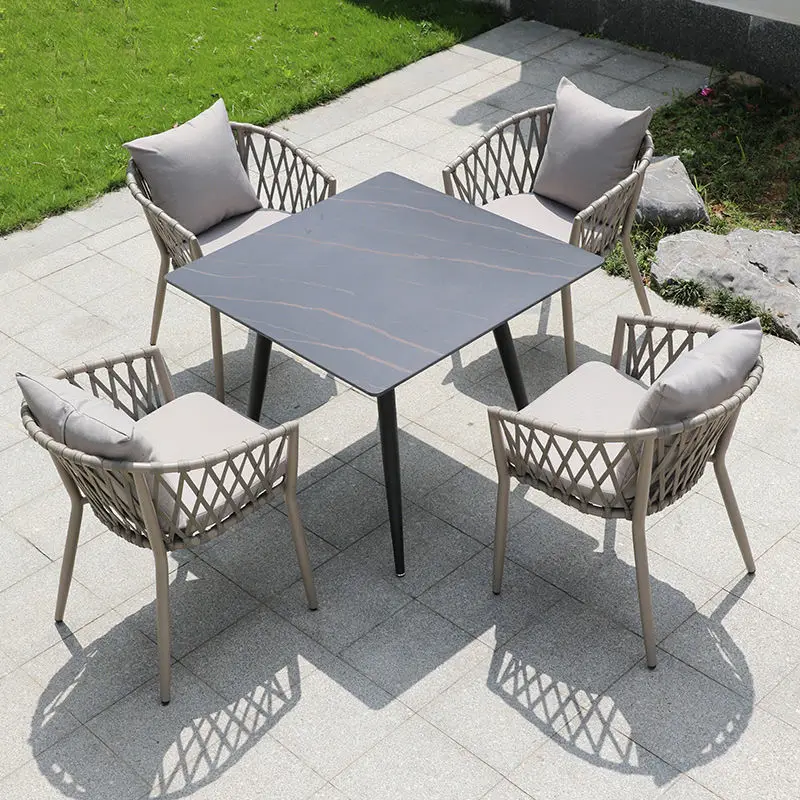 Modern Outdoor Dining Armchairs Solid Teak Wood All-weather Cord Minimalist Contrast Design
Modern Outdoor Dining Armchairs Solid Teak Wood All-weather Cord Minimalist Contrast Design