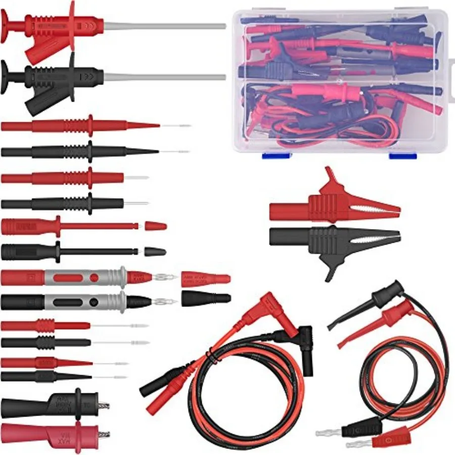22 in 1 Multimeter Test Leads Set with Electrical Alligator Clips and Soft Silicone Probes
22 in 1 Multimeter Test Leads Set with Electrical Alligator Clips and Soft Silicone Probes