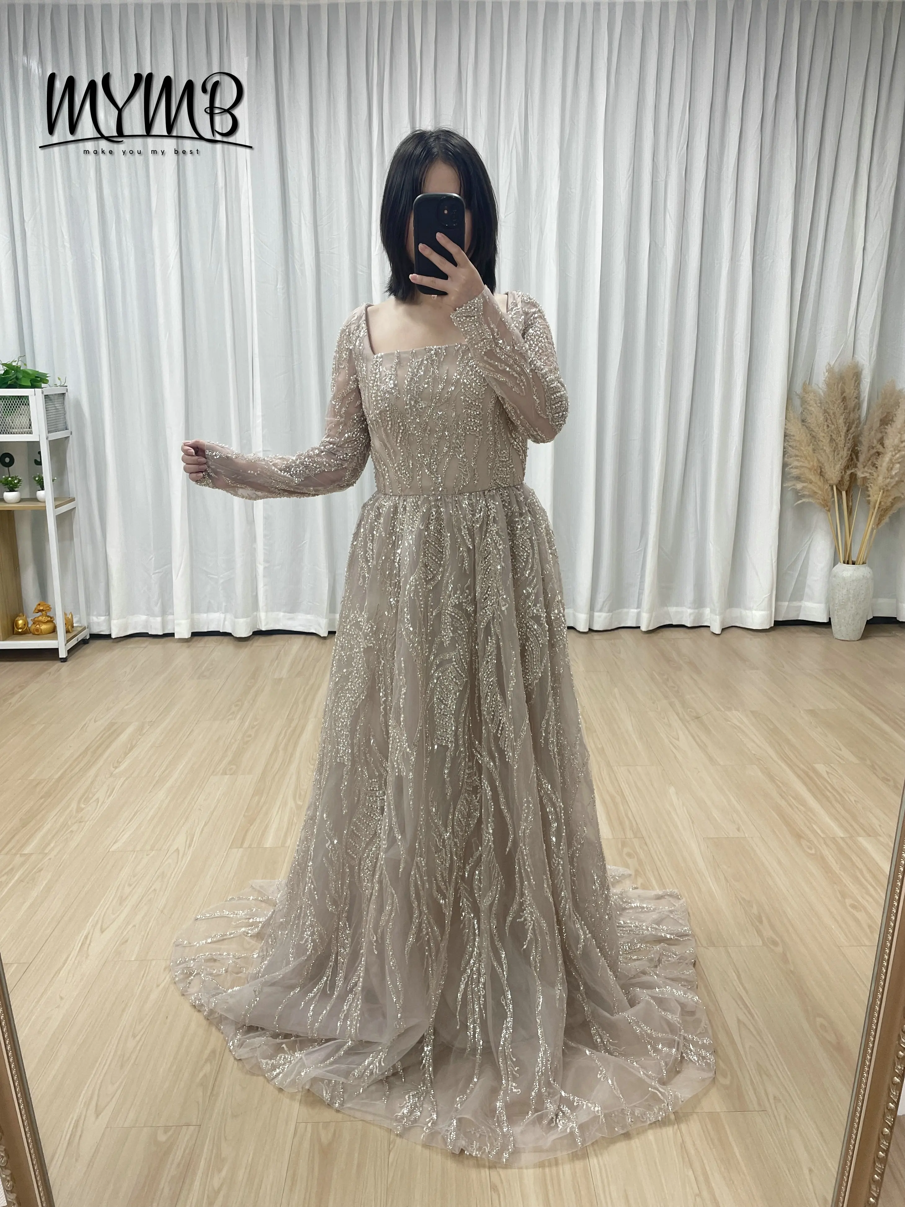 MYMB Elegant pink Long Sleeves Party Gowns for Women Lady Evening Gown Luxury Beaded square Neck Muslim Wedding Dress MY30081L-3
MYMB Elegant pink Long Sleeves Party Gowns for Women Lady Evening Gown Luxury Beaded square Neck Muslim Wedding Dress MY30081L-3