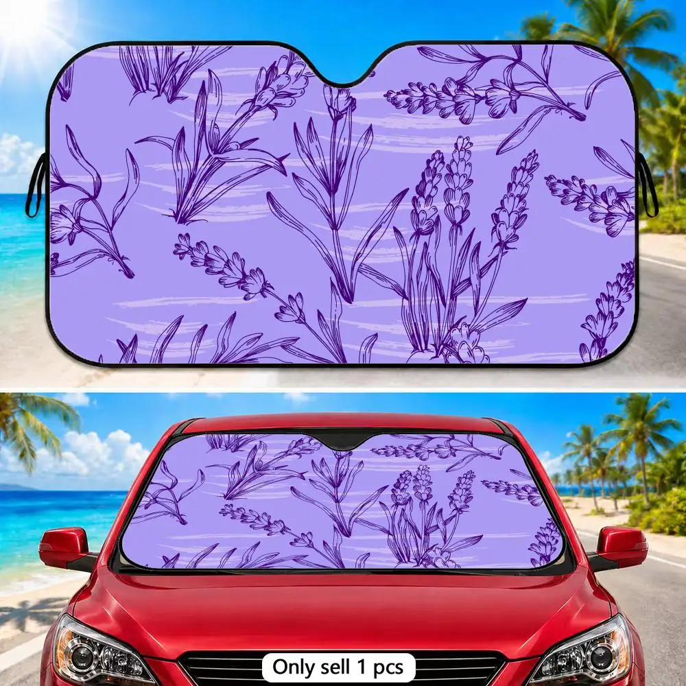 Lavender Flowers Sun Visor Reusable Foldable Aluminum Foil Sunshade UV Heat Insulation Cover for Car Front Windshield
Lavender Flowers Sun Visor Reusable Foldable Aluminum Foil Sunshade UV Heat Insulation Cover for Car Front Windshield