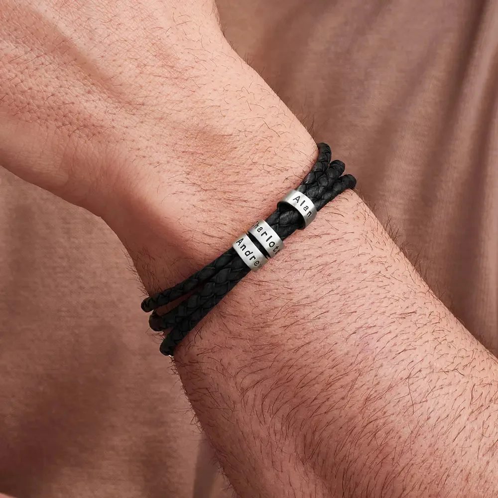 Персонализированный кожаный браслет с гравировкой и именем для мужчин и женщин, плетеный, регулируемый, с идентификационным шармом, подарок для папы, для семьи
Персонализированный кожаный браслет с гравировкой и именем для мужчин и женщин, плетеный, регулируемый, с идентификационным шармом, подарок для папы, для семьи