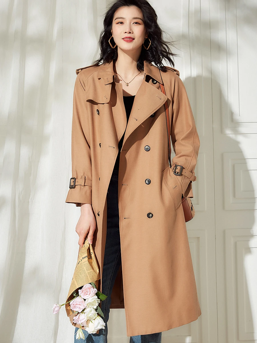 Spring Commute Pure Color Long Sleeve Double Breasted Coat Jacket Stylish Shoulder Pad mid Length Windbreaker Outerwear
Spring Commute Pure Color Long Sleeve Double Breasted Coat Jacket Stylish Shoulder Pad mid Length Windbreaker Outerwear