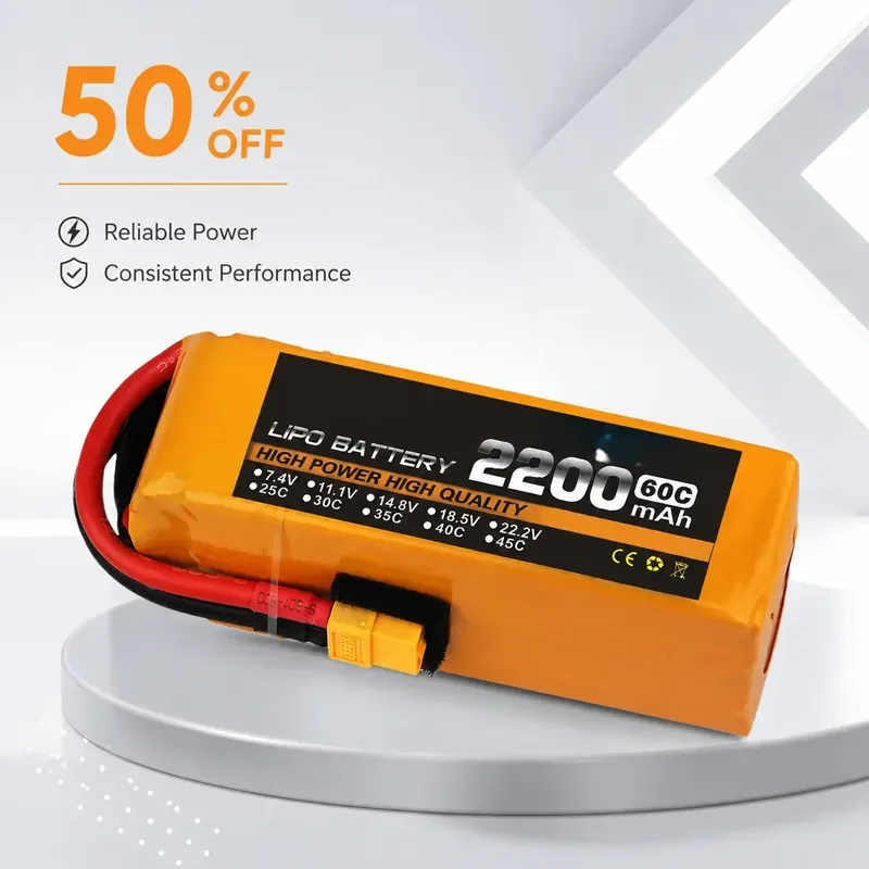 11.1V 2200mAh for TCB model aircraft lithium battery 2S 3S 4S 6S 60C for drone remote control car RC toy aircraft
11.1V 2200mAh for TCB model aircraft lithium battery 2S 3S 4S 6S 60C for drone remote control car RC toy aircraft