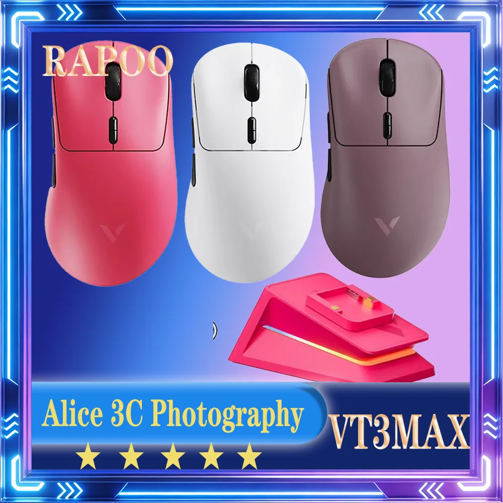 Rapoo VT3/VT3 MAX Wireless Mouse PixArt 3398 Engine Dual 8k Rate of Return Low Latency Gaming Mouse Pc Accessories
Rapoo VT3/VT3 MAX Wireless Mouse PixArt 3398 Engine Dual 8k Rate of Return Low Latency Gaming Mouse Pc Accessories