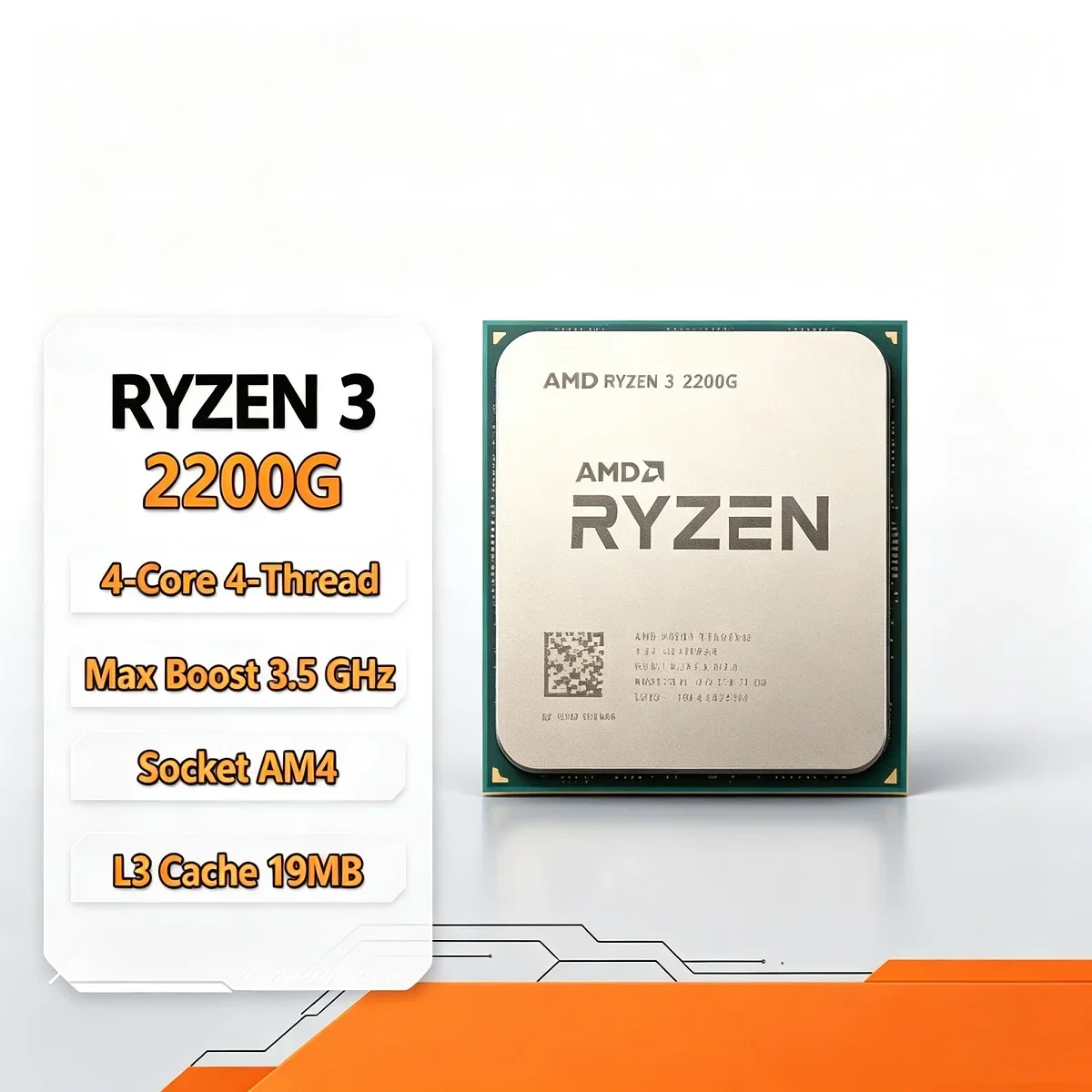 AMD Ryzen 3 2200G R3 2200G Tray APU Processor Socket AM4 14nm 3.5GHz Base 3.7GHz Boost 4 Core 4 Thread Vega 8 Graphics Ultra
AMD Ryzen 3 2200G R3 2200G Tray APU Processor Socket AM4 14nm 3.5GHz Base 3.7GHz Boost 4 Core 4 Thread Vega 8 Graphics Ultra