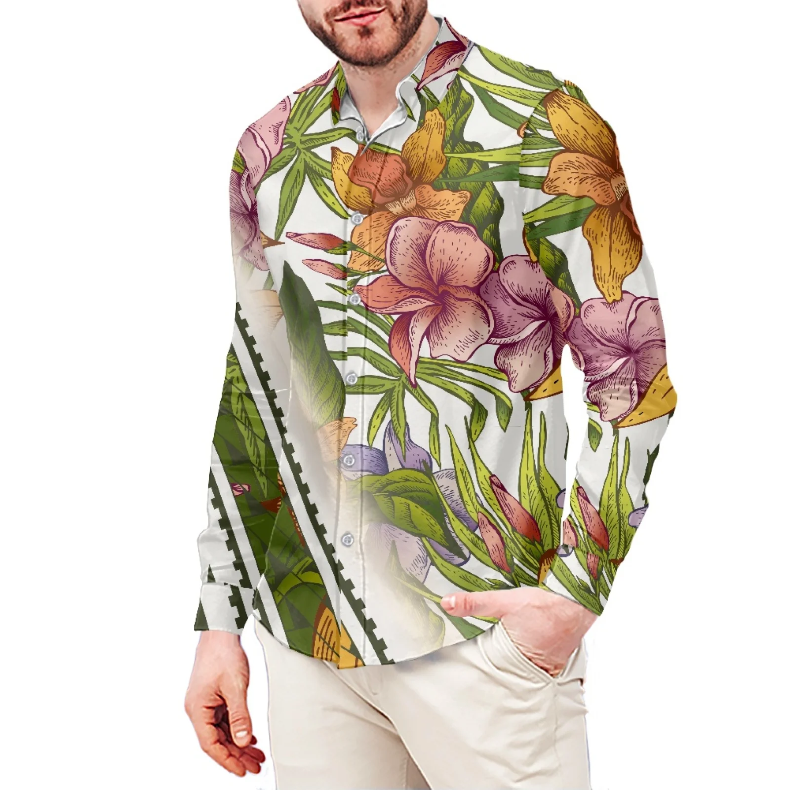 Polynesian Tribal Hawaiian Totem Tattoo Prints Men's Casual Long Sleeve Trends Button-down Collared Business Dress Shirts Slim
Polynesian Tribal Hawaiian Totem Tattoo Prints Men's Casual Long Sleeve Trends Button-down Collared Business Dress Shirts Slim