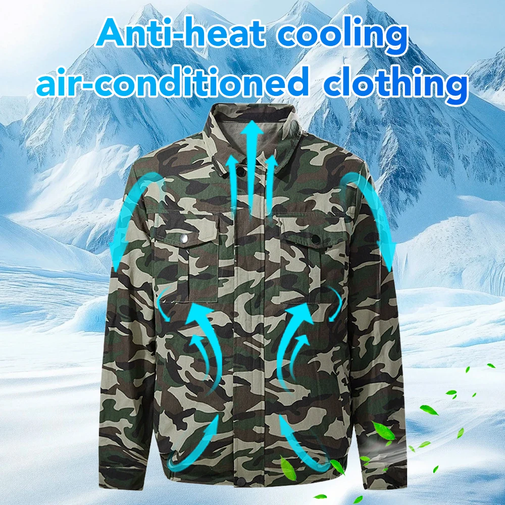 Summer Fan Air-conditioned Clothes For Men Women Camouflage USB Smart Cooling Work Coat Outdoor Fishing Cooling Cargo Jacket
Summer Fan Air-conditioned Clothes For Men Women Camouflage USB Smart Cooling Work Coat Outdoor Fishing Cooling Cargo Jacket