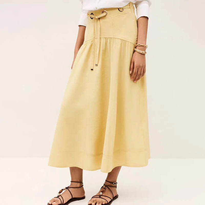 Spring Summer New Women's Yellow Pure Cotton Loose Long Skirt Simple Versatile Midi Skirt A-Line Skirt Cotton 100%
Spring Summer New Women's Yellow Pure Cotton Loose Long Skirt Simple Versatile Midi Skirt A-Line Skirt Cotton 100%
