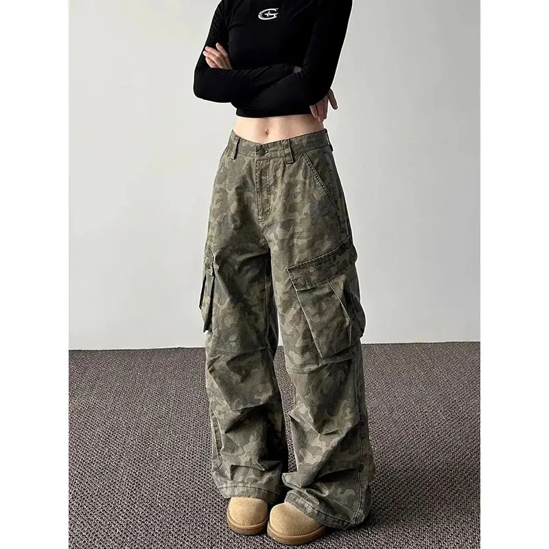 Vintage Streetwear Camouflage Baggy Cargo Pants Women Hip Pop Harajuku Y2k 90s Aesthetic 2000s Oversize Wide Leg Trousers
Vintage Streetwear Camouflage Baggy Cargo Pants Women Hip Pop Harajuku Y2k 90s Aesthetic 2000s Oversize Wide Leg Trousers