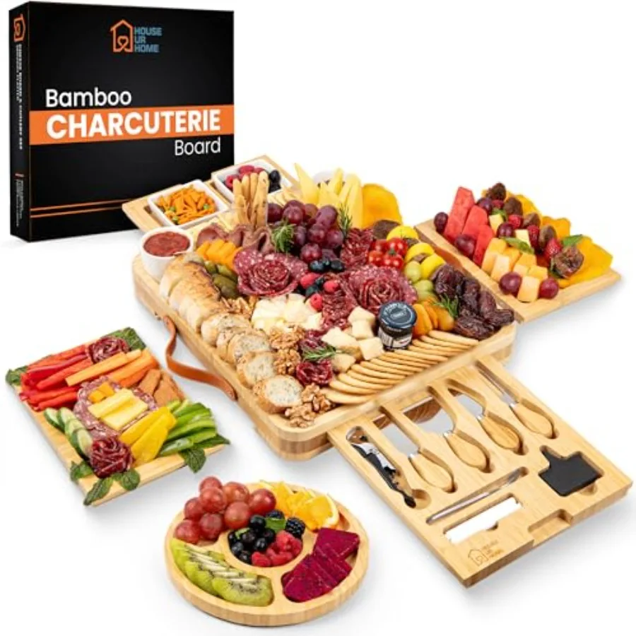 Bamboo Charcuterie Board Set - Large Cheese Platter with Knives and Bowls - Valentine's Day Gift for Her Mom or Girlfriend - Gr
Bamboo Charcuterie Board Set - Large Cheese Platter with Knives and Bowls - Valentine's Day Gift for Her Mom or Girlfriend - Gr