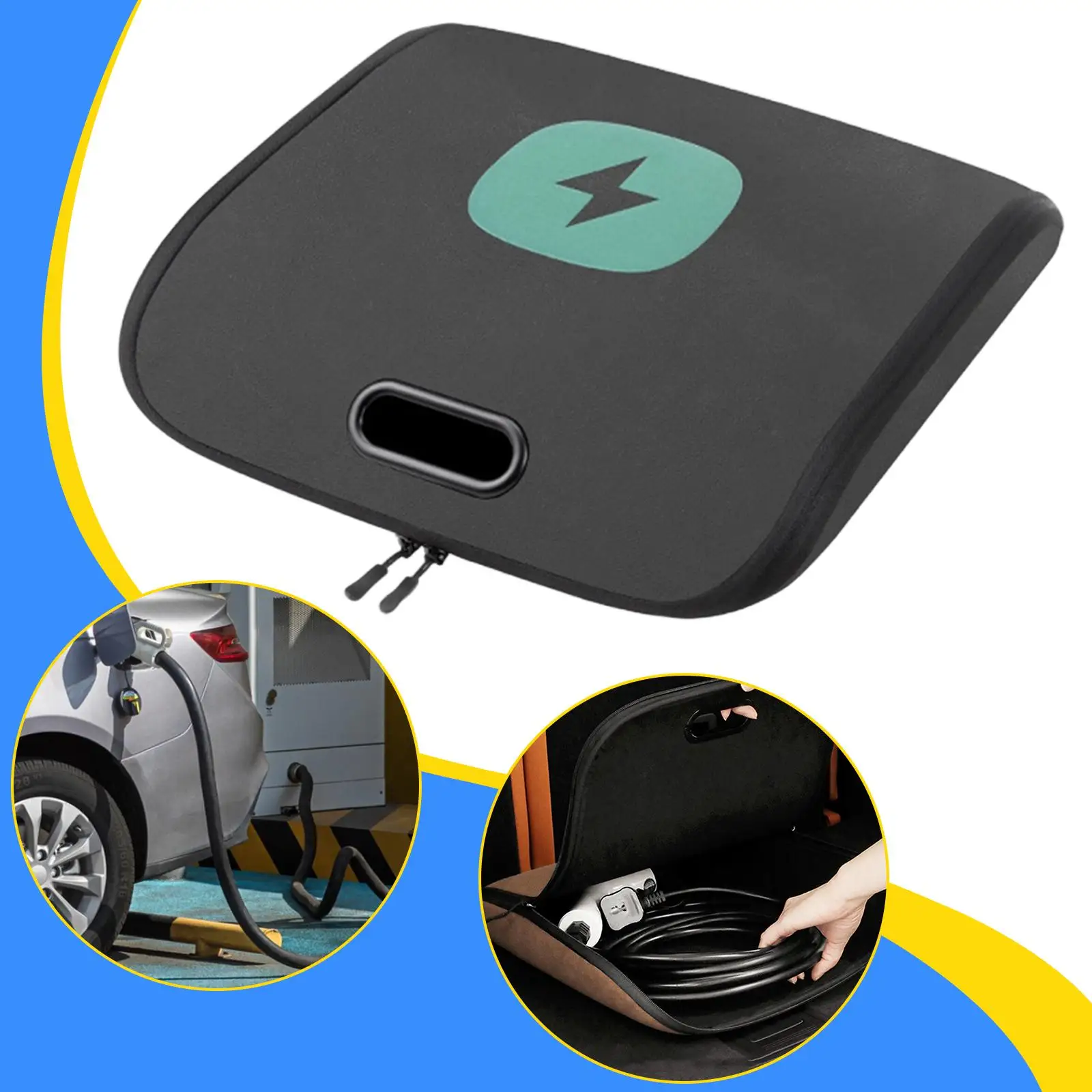 Портативная сумка для хранения кабеля для зарядки электромобиля с застежкой-молнией, многофункциональная противоударная сумка для удобной организации багажника, ПВХ-кожа
Портативная сумка для хранения кабеля для зарядки электромобиля с застежкой-молнией, многофункциональная противоударная сумка для удобной организации багажника, ПВХ-кожа