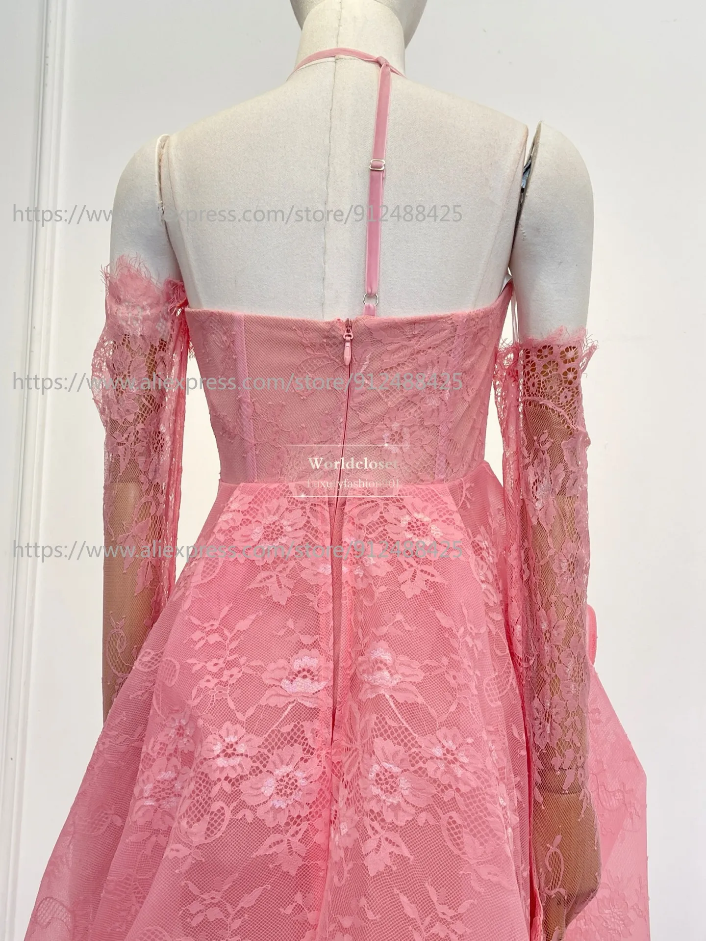 Attractive Maxi Evening Dress For Parties High Quality Women's Pink Lace Halter Backless Mermaid Kindly
Attractive Maxi Evening Dress For Parties High Quality Women's Pink Lace Halter Backless Mermaid Kindly