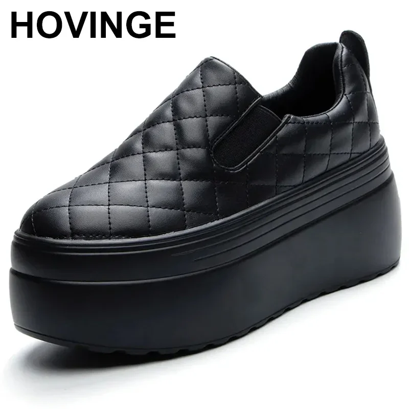 Туфли на танкетке на платформе, весенне-осенние однотонные массивные кроссовки с круглой головкой, повседневные лоферы без шнуровки, Sapato Femininas 
Туфли на танкетке на платформе, весенне-осенние однотонные массивные кроссовки с круглой головкой, повседневные лоферы без шнуровки, Sapato Femininas