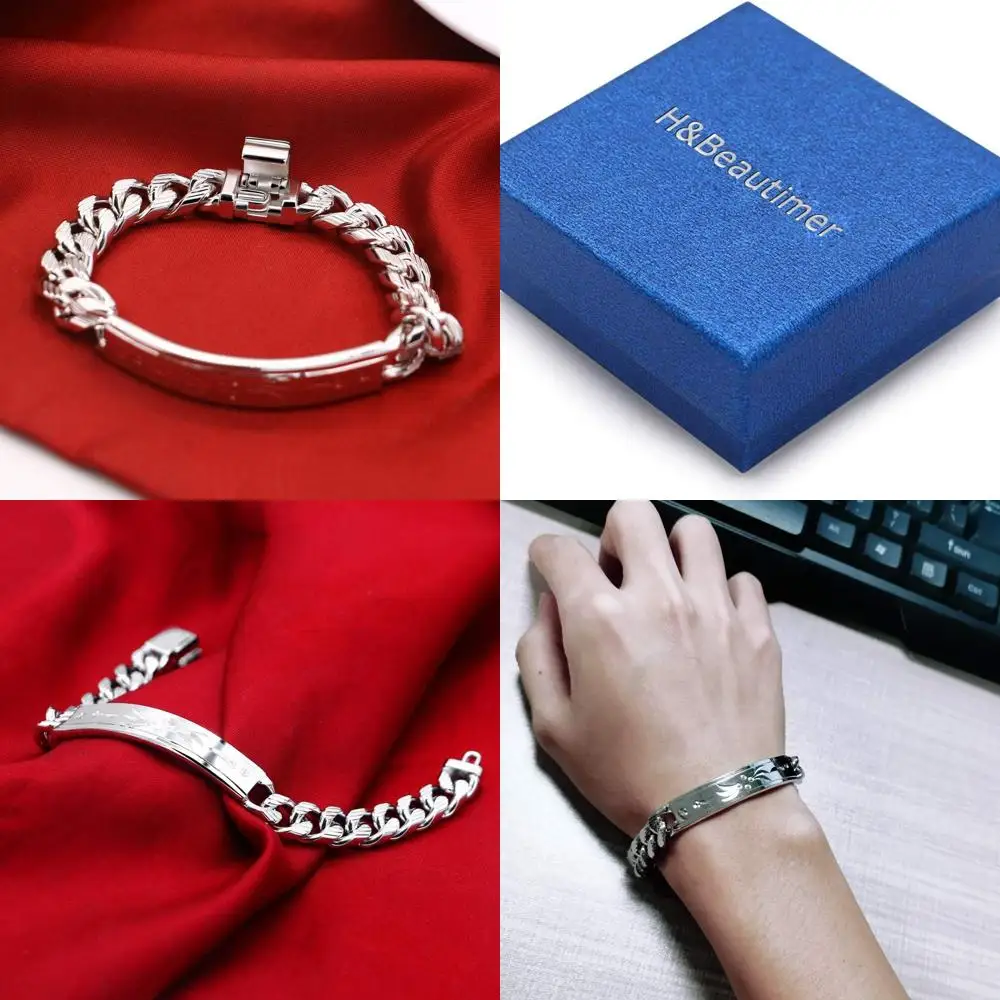 Sterling Silver 925 Cuban Chain Bracelet for Men, 10/12mm, Adjustable Sizes 7-10, Ideal Birthday Gift
Sterling Silver 925 Cuban Chain Bracelet for Men, 10/12mm, Adjustable Sizes 7-10, Ideal Birthday Gift