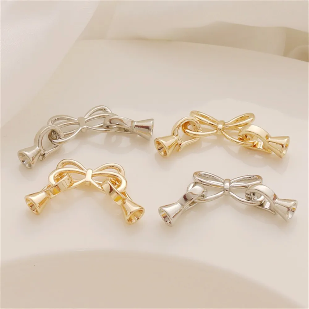 14K Gold-wrapped White K Necklace and Bracelet Buckle, 10*19mm Bow Double Buckle Head Link, DIY Jewelry Accessories
14K Gold-wrapped White K Necklace and Bracelet Buckle, 10*19mm Bow Double Buckle Head Link, DIY Jewelry Accessories