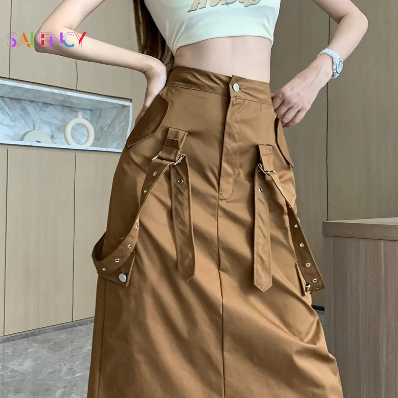 American Solid Gothic Suspender Skirt Girls Y2K Summer Retro Punk High Waist Medium-length Back Split A-line Skirt
American Solid Gothic Suspender Skirt Girls Y2K Summer Retro Punk High Waist Medium-length Back Split A-line Skirt