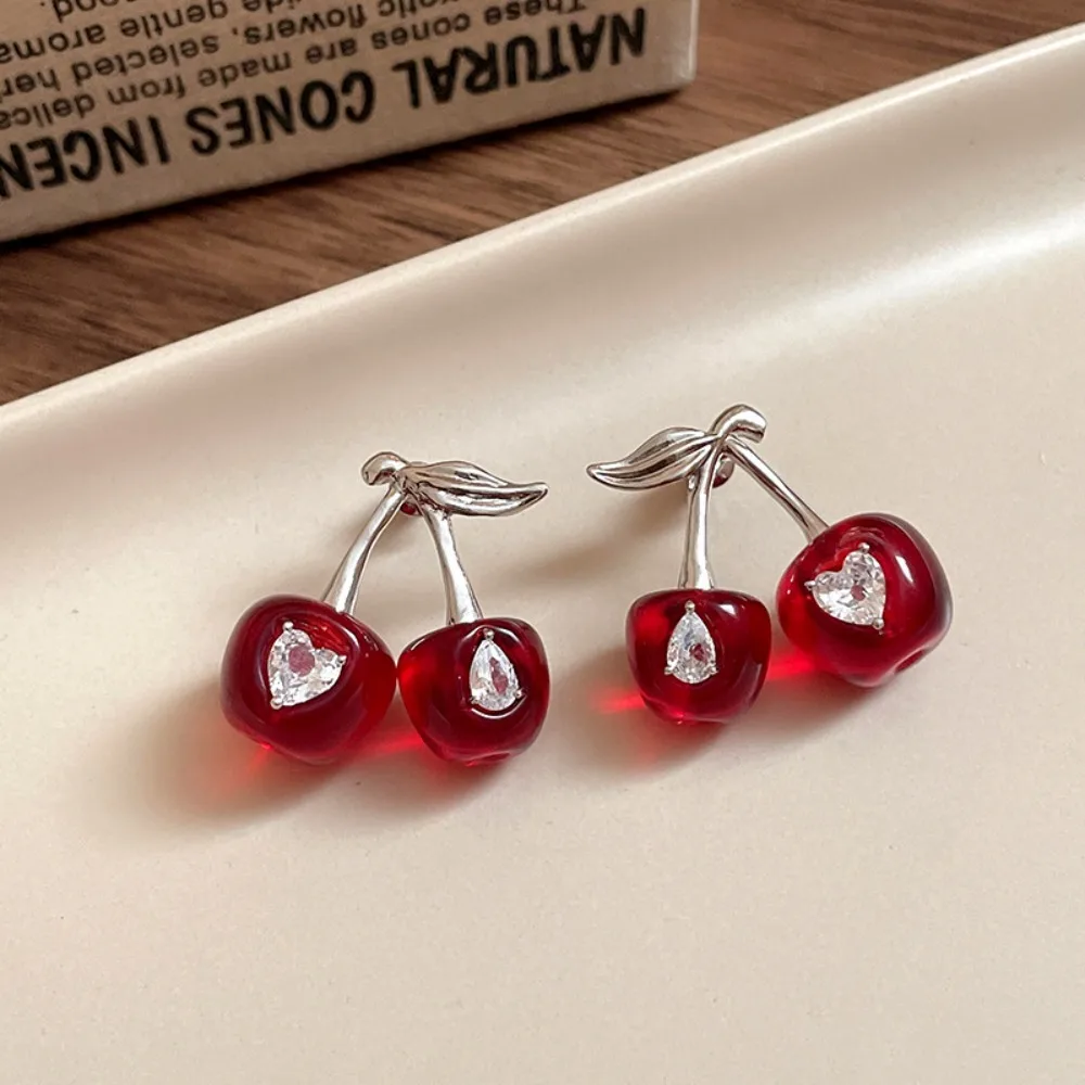 Fashion Heart Cherry Jewelry Set Chic Vintage Cherry Necklace Pendant Elegant Crystal Ear Studs Girls
Fashion Heart Cherry Jewelry Set Chic Vintage Cherry Necklace Pendant Elegant Crystal Ear Studs Girls