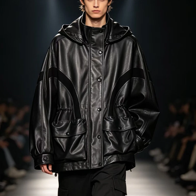Men's Hooded Leather Coat 2026 Vegetable-Tanned Sheepskin Suede Patchwork Long Jacket Loose Fit Outerwear Cool Casacos Masculino
Men's Hooded Leather Coat 2026 Vegetable-Tanned Sheepskin Suede Patchwork Long Jacket Loose Fit Outerwear Cool Casacos Masculino