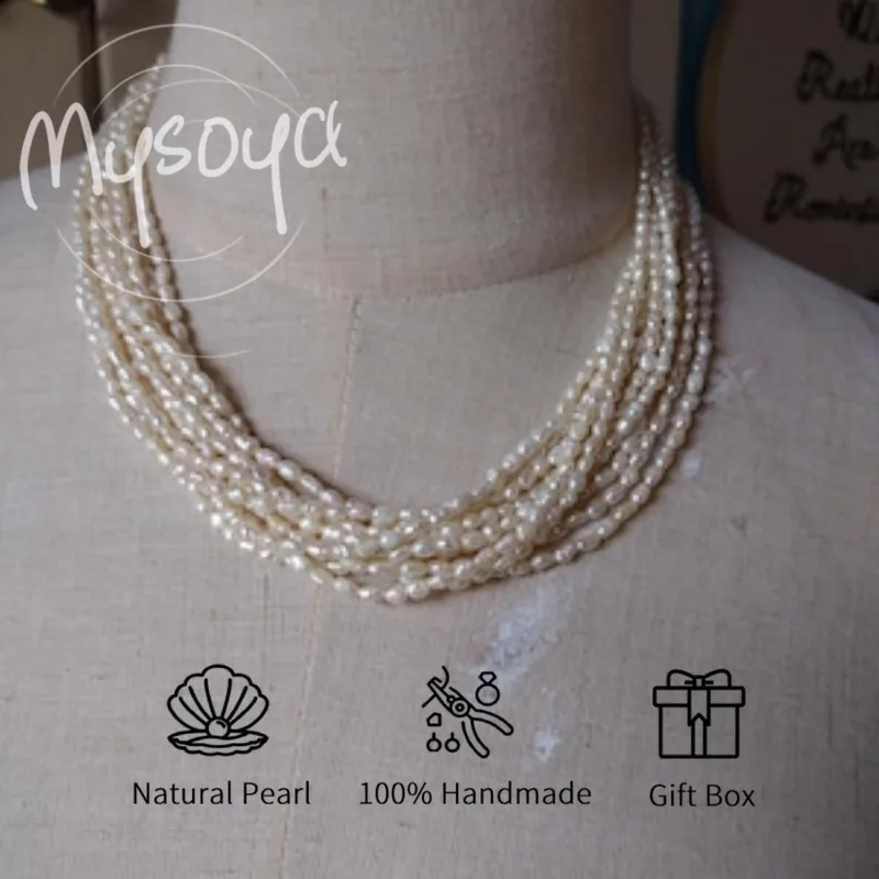 MYSOYA восьмислойное ожерелье из белого рисового пресноводного жемчуга диаметром 2-3 мм с подарочной коробкой для нее, подходящее для дня рождения, свадьбы
MYSOYA восьмислойное ожерелье из белого рисового пресноводного жемчуга диаметром 2-3 мм с подарочной коробкой для нее, подходящее для дня рождения, свадьбы