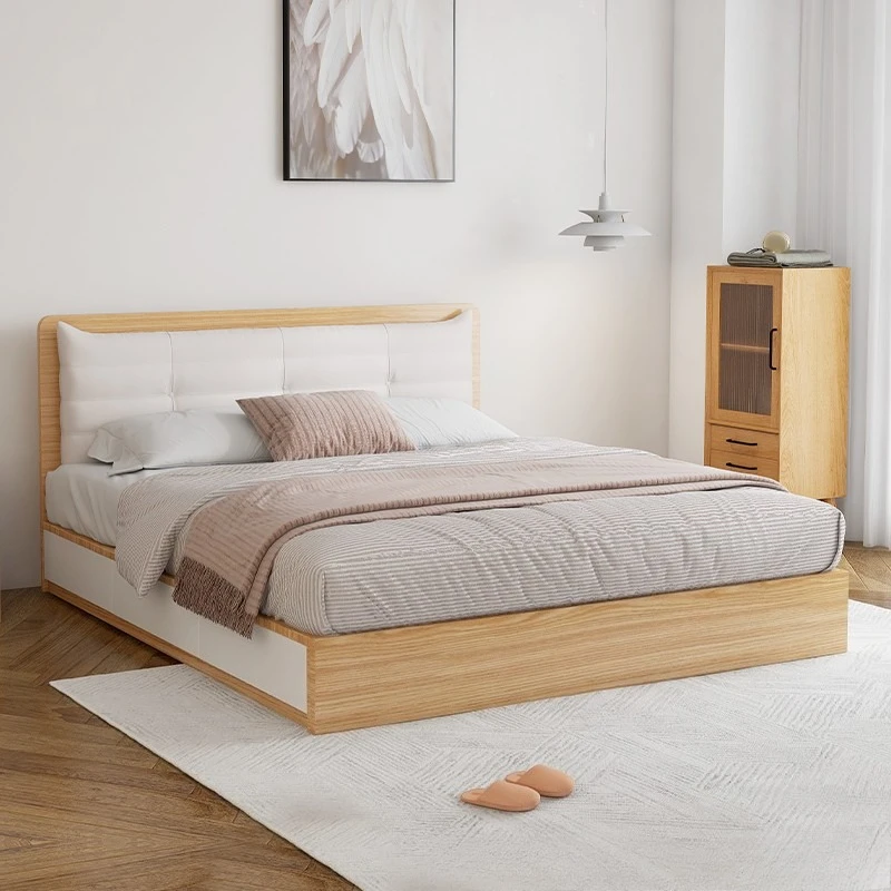 Platform storage bed master bedroom double soft bag wabi sandy wind solid wood storage board leather bed
Platform storage bed master bedroom double soft bag wabi sandy wind solid wood storage board leather bed