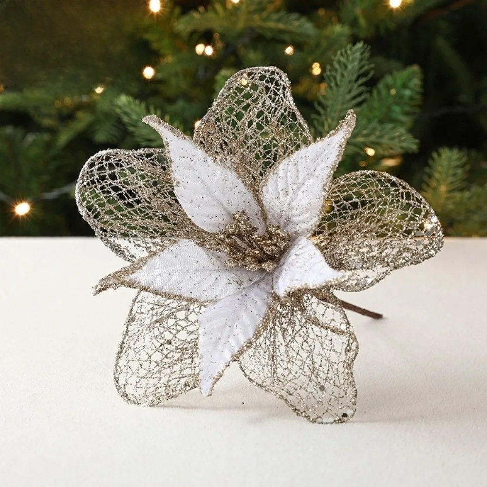 New 23cm Poinsettia Glitter Flower Xmas Hanging Ornaments DIY Christmas Flowers Artificial Xmas Tree Decorations Party Supplies
New 23cm Poinsettia Glitter Flower Xmas Hanging Ornaments DIY Christmas Flowers Artificial Xmas Tree Decorations Party Supplies