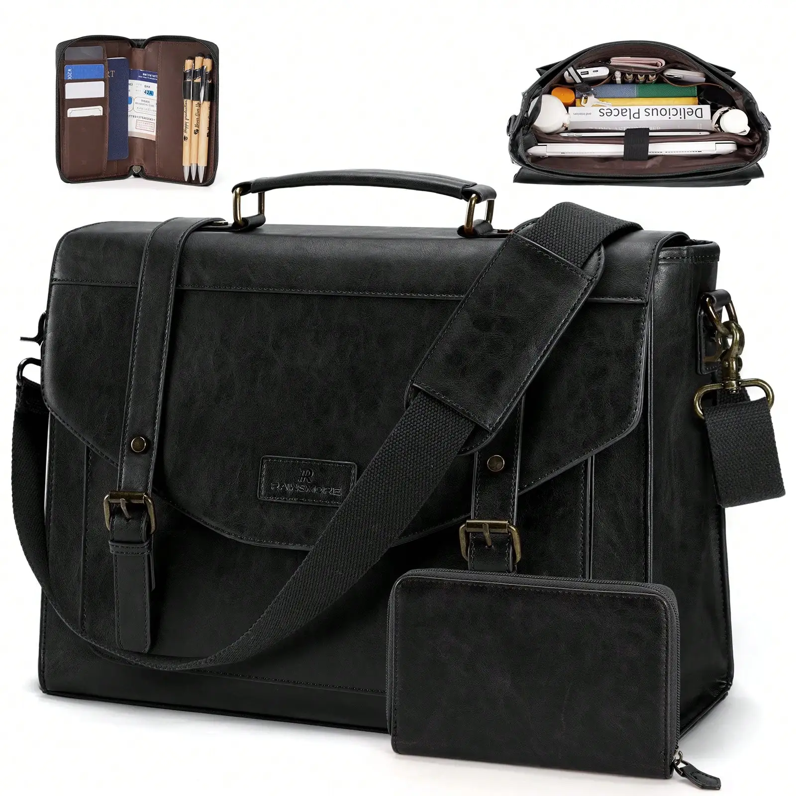 Flap Messenger Bag For Men Vintage PU Vegan Leather Laptop Bag 15.6 Inch Professional Mens Briefcase Waterproof Satchel Bag Men With Card Purse Computer Bag For Work College Office
Flap Messenger Bag For Men Vintage PU Vegan Leather Laptop Bag 15.6 Inch Professional Mens Briefcase Waterproof Satchel Bag Men With Card Purse Computer Bag For Work College Office