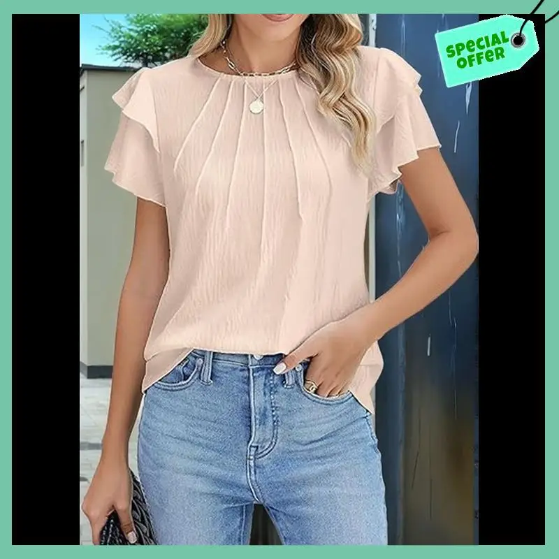 Sturdy Women Dressy Casual Tops Business Work Blouses Summer Shirts Short Sleeve Crew Neck Outfits 2025
Sturdy Women Dressy Casual Tops Business Work Blouses Summer Shirts Short Sleeve Crew Neck Outfits 2025