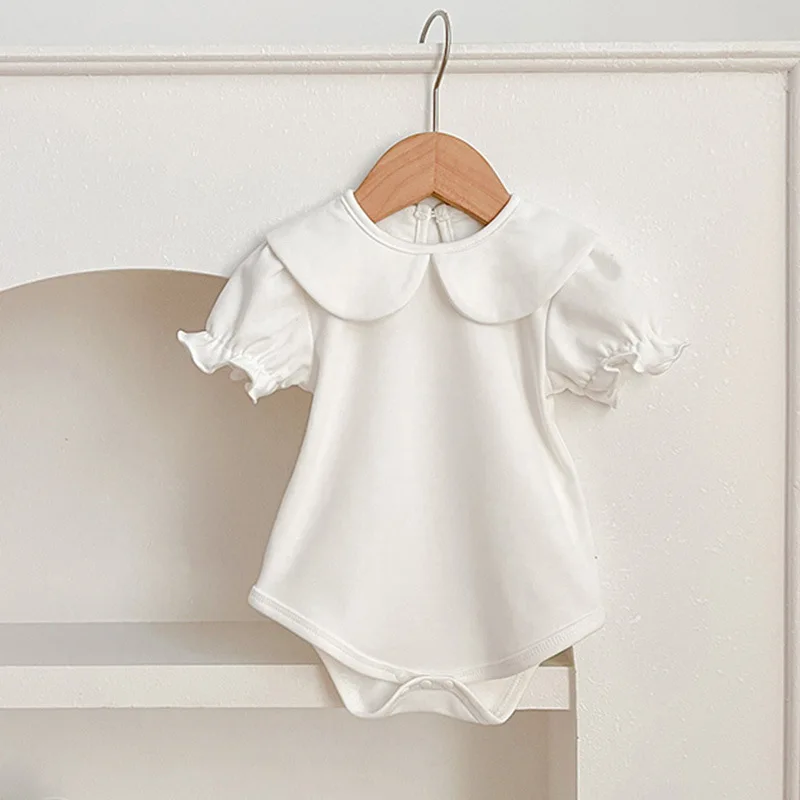 0-24Months Summer Newborn Baby Girls Doll Collar Solid Color Rompers Infant Baby Girls Short Sleeve Cotton Kids Rompers Clothes
0-24Months Summer Newborn Baby Girls Doll Collar Solid Color Rompers Infant Baby Girls Short Sleeve Cotton Kids Rompers Clothes
