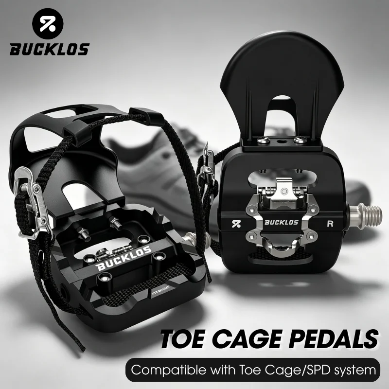 BUCKLOS Indoor Spinning Bike Pedals Dual Function Flat Toe Cage/SPD System Exercise Bicycle Pedals Toe Clip Strap for Home Gym
BUCKLOS Indoor Spinning Bike Pedals Dual Function Flat Toe Cage/SPD System Exercise Bicycle Pedals Toe Clip Strap for Home Gym