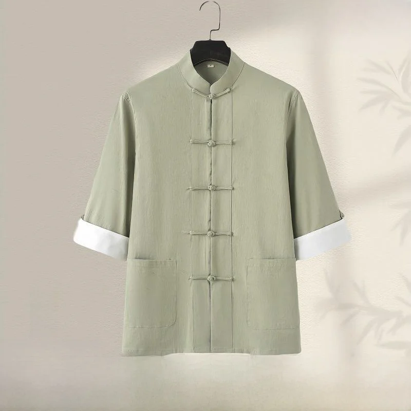 Chinese Style Cotton Linen Summer Shirt Men Women Middle Sleeve Fashion Urban Loose Fit Breathable Moisture Wicking T Shirt
Chinese Style Cotton Linen Summer Shirt Men Women Middle Sleeve Fashion Urban Loose Fit Breathable Moisture Wicking T Shirt