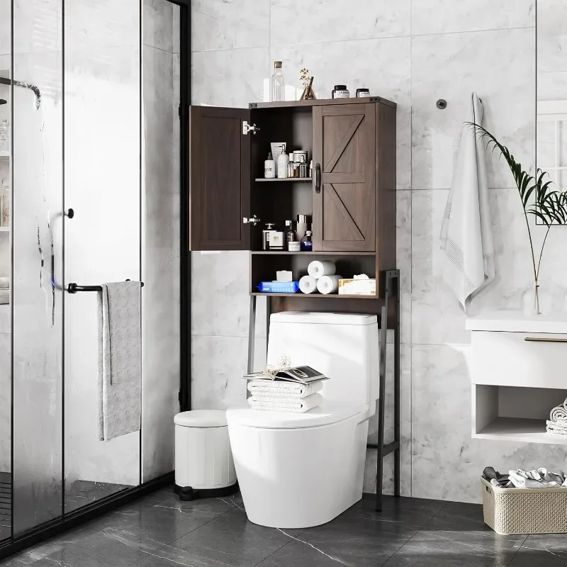 Over Toilet Storage with 2-Door Design Over The Toilet Storage Cabinet with Shelves Bathroom Organizers and Storage with Anti-
Over Toilet Storage with 2-Door Design Over The Toilet Storage Cabinet with Shelves Bathroom Organizers and Storage with Anti-