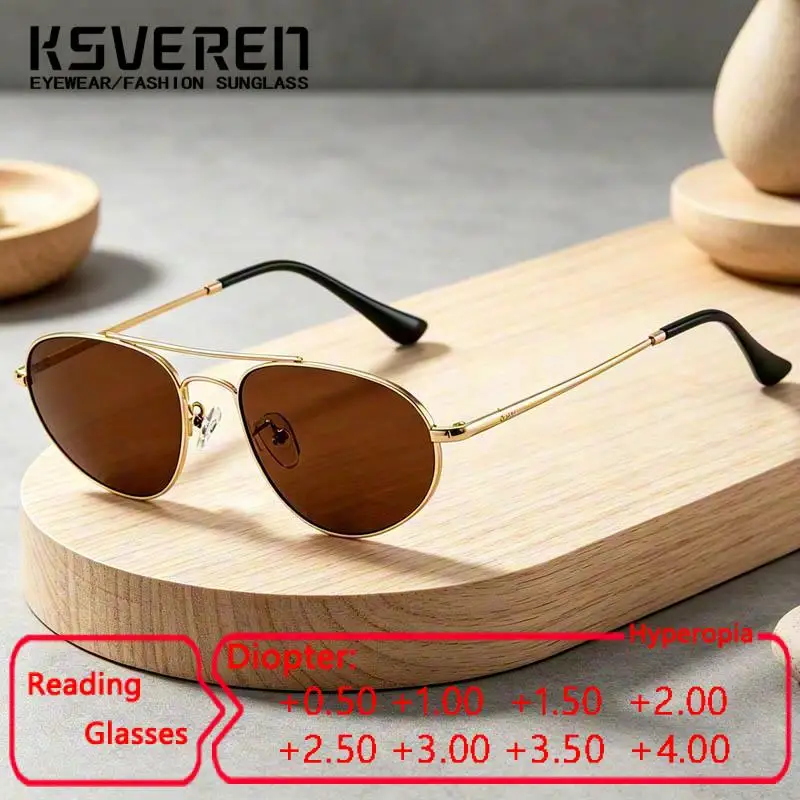 Vintage Double Bridge Brown Reading Glasses Men Women Metal Optional Anti Blue Light Lenses Optical Prescription Eyewear
Vintage Double Bridge Brown Reading Glasses Men Women Metal Optional Anti Blue Light Lenses Optical Prescription Eyewear