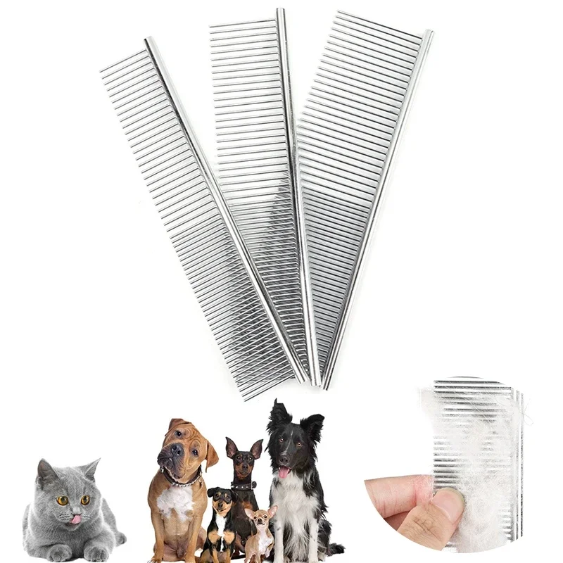 3 Pack Dog Combs with Rounded Ends Stainless Steel Teeth, Cat Comb for Removing Tangles and Knots, Professional Grooming Tool
3 Pack Dog Combs with Rounded Ends Stainless Steel Teeth, Cat Comb for Removing Tangles and Knots, Professional Grooming Tool