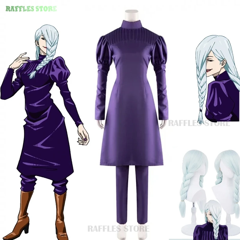 JJK Lady Black Uniforms Mei Mei Cosplay Costume Wig Purple Dress Anime Comic Suit for Halloween Party Wig Braid Pants
JJK Lady Black Uniforms Mei Mei Cosplay Costume Wig Purple Dress Anime Comic Suit for Halloween Party Wig Braid Pants