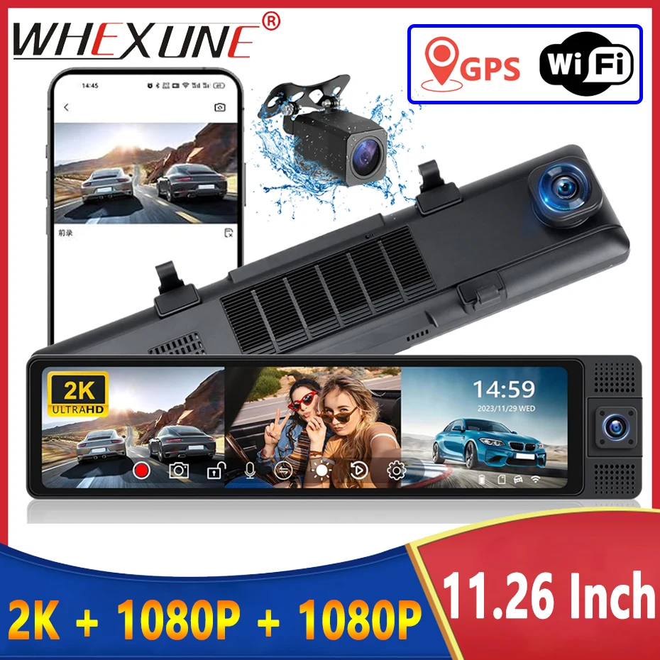 3 Channel Dash Cam Front Inside Rear Three Way Car Dash Camera 4K+1080P Dual Channel With GPS WiFi Night Vision Rearview Mirror
3 Channel Dash Cam Front Inside Rear Three Way Car Dash Camera 4K+1080P Dual Channel With GPS WiFi Night Vision Rearview Mirror