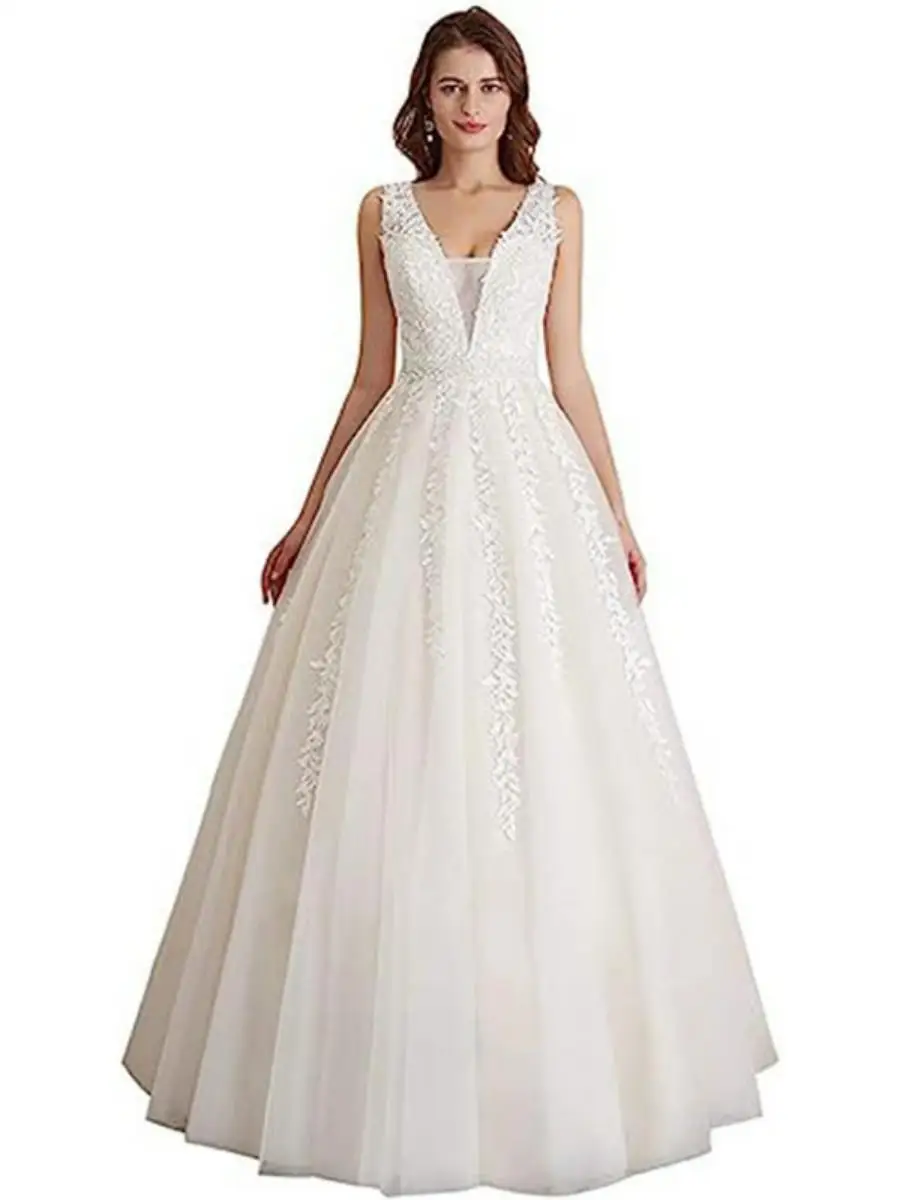 Elegant Deep V Lace Wedding Dress with Small Train Independent Station New Arrival Wedding Gown Midi Length Sleeveless
Elegant Deep V Lace Wedding Dress with Small Train Independent Station New Arrival Wedding Gown Midi Length Sleeveless