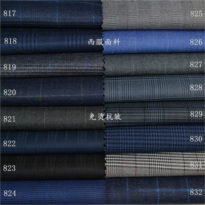 The fabric of suit is dark blue white black and spring autumn pants are made non-ironed
The fabric of suit is dark blue white black and spring autumn pants are made non-ironed
