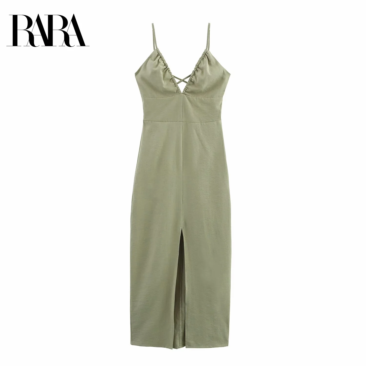 RARA2025 Summer Women's Casual Fashion Simple Holiday Style Strap Design Backless Slit Sling V-neck Midi Dress
RARA2025 Summer Women's Casual Fashion Simple Holiday Style Strap Design Backless Slit Sling V-neck Midi Dress