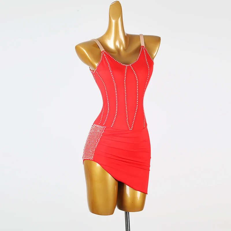 2025 Red Latin Dance Competition Costume Sexy New Adult Wear Women Midi Dress Ballroom Clothes Girl Sport Party Skirt Customized
2025 Red Latin Dance Competition Costume Sexy New Adult Wear Women Midi Dress Ballroom Clothes Girl Sport Party Skirt Customized