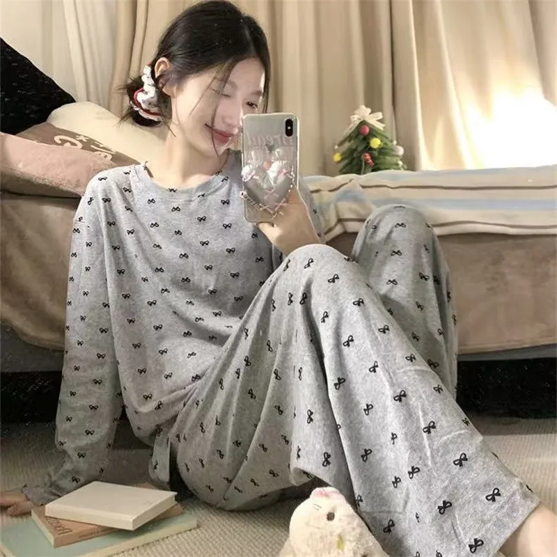 Modal Cotton Sleepwear Women's Spring Autumn Summer Thin Long Sleeve Casual Loose Fit Home Leisure Set Suitable for plus Size
Modal Cotton Sleepwear Women's Spring Autumn Summer Thin Long Sleeve Casual Loose Fit Home Leisure Set Suitable for plus Size