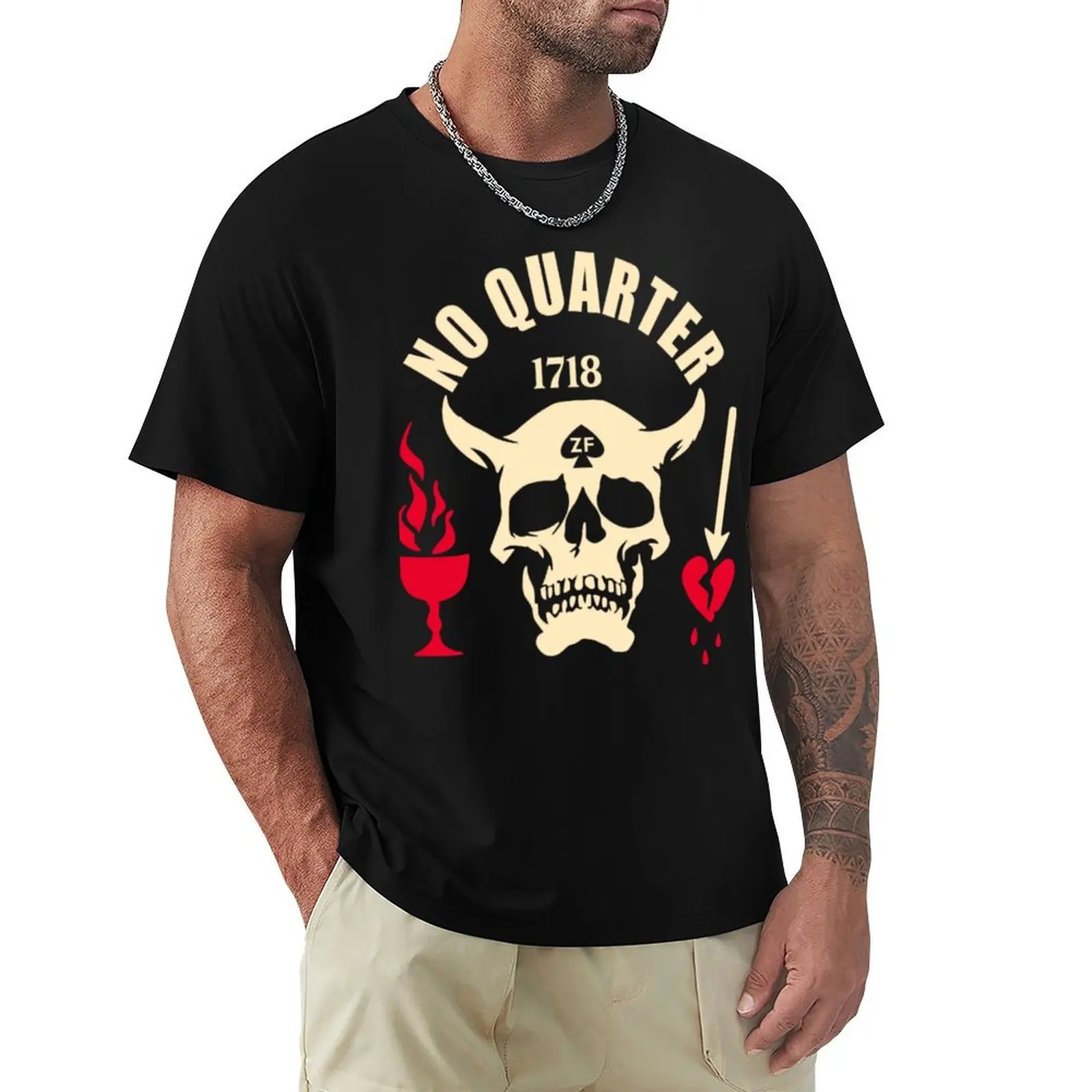 Black Beard No Quarter 1718 T-Shirt customs graphics vintage tops Men's cotton t-shirt
Black Beard No Quarter 1718 T-Shirt customs graphics vintage tops Men's cotton t-shirt
