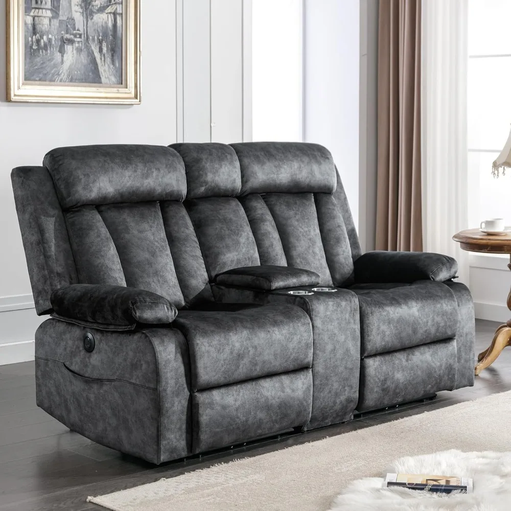 Power Reclining Loveseat with Heat & Massage, Reclining Loveseat-2 Seat Sofa with Console, Cup Holders, USB & Type-C Ports, Stor
Power Reclining Loveseat with Heat & Massage, Reclining Loveseat-2 Seat Sofa with Console, Cup Holders, USB & Type-C Ports, Stor