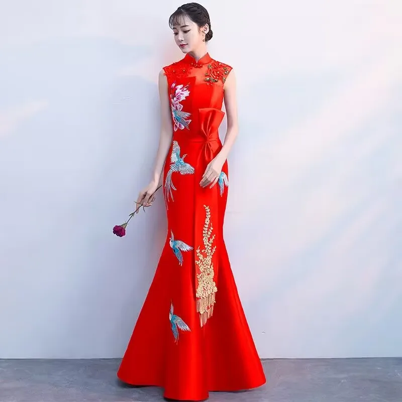 Wedding Dress Female Host Queen Evening Gown Bride Wine Offering Ceremony Long Tail Fish Style Retro Style Short Sl...
Wedding Dress Female Host Queen Evening Gown Bride Wine Offering Ceremony Long Tail Fish Style Retro Style Short Sl...
