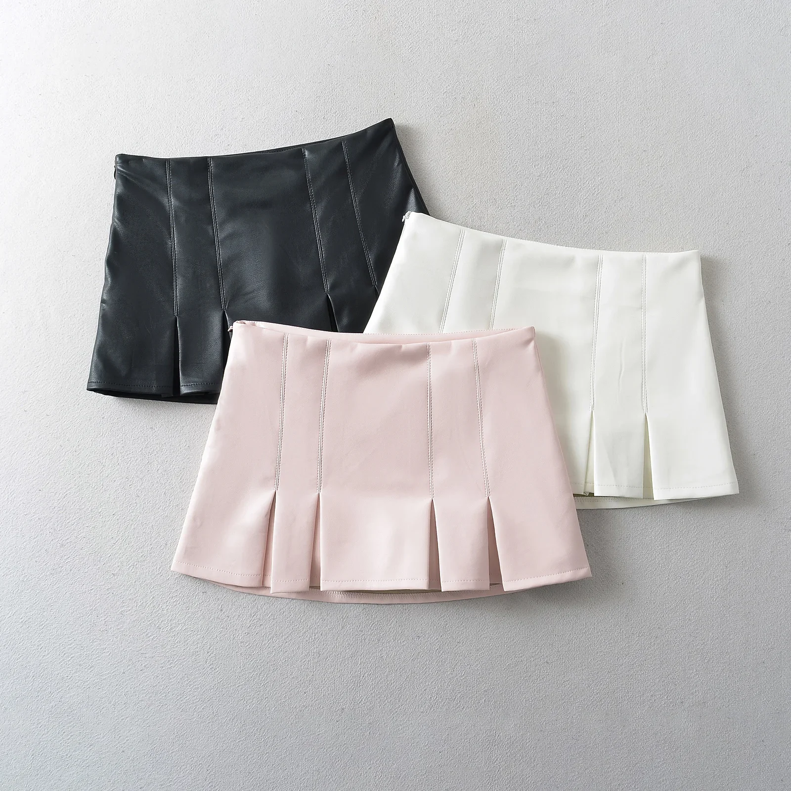 Side Zipper High Quality Leather Women's Fashion Clothing Sexy Solid Color High Waist Skirt Mini Skirts
Side Zipper High Quality Leather Women's Fashion Clothing Sexy Solid Color High Waist Skirt Mini Skirts