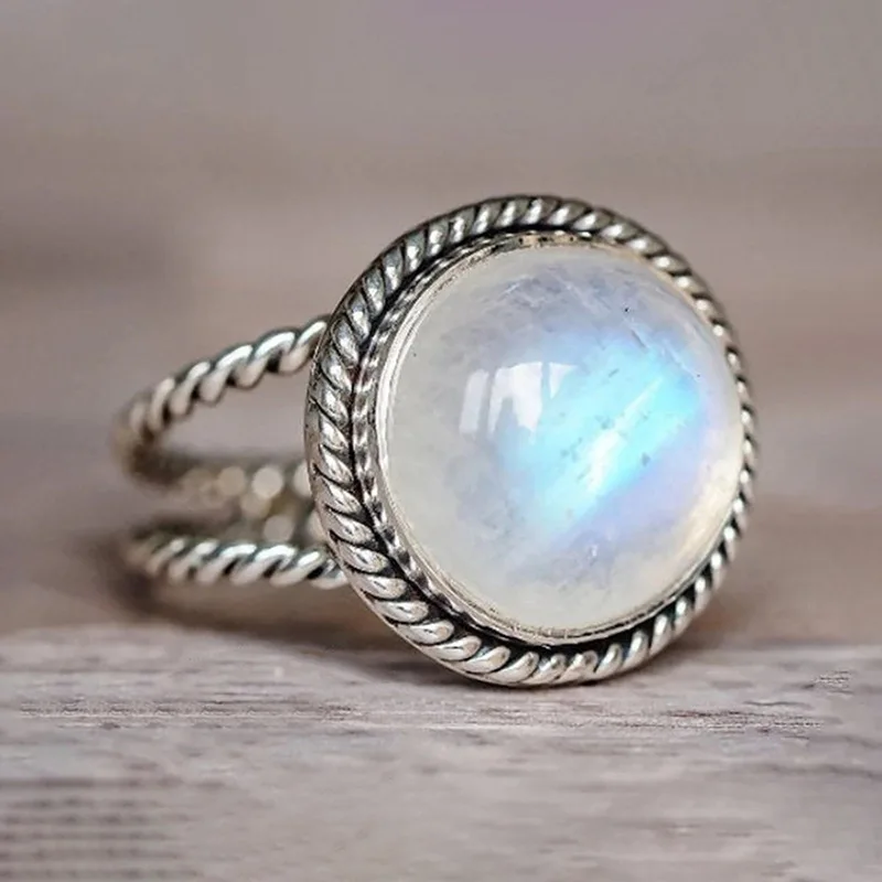 Faionable Double Layered Moonstone Simulated Ring in Antique Silver Vintage Sle by Cao i Alloy Embedded Artificial Gem
Faionable Double Layered Moonstone Simulated Ring in Antique Silver Vintage Sle by Cao i Alloy Embedded Artificial Gem